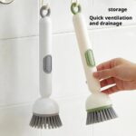 Kitchen Cleaning Brush with Soap Dispenser – Adjustable Handle Refillable
