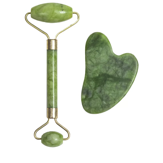 Real Natural Jade Face Roller and Gua Sha Stone