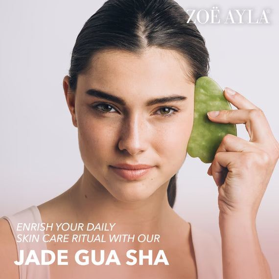 Real Natural Jade Face Roller and Gua Sha Stone
