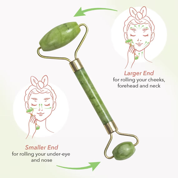 Real Natural Jade Face Roller and Gua Sha Stone