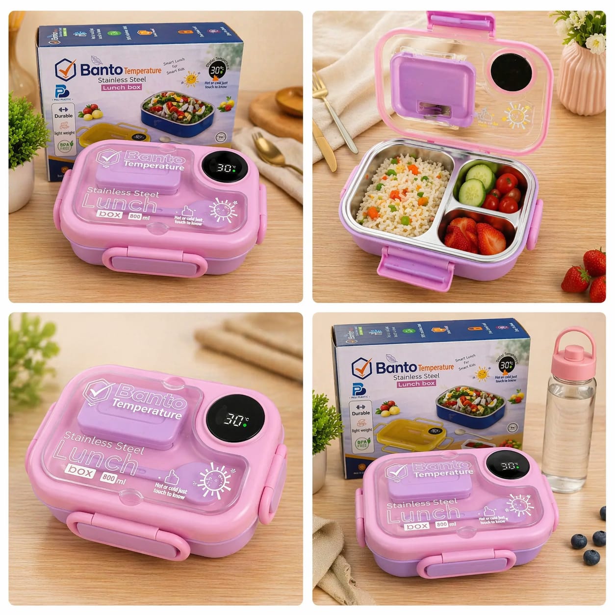 Banto Temperature Lunch Box – Stainless Steel Smart Container