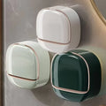 Soap Holder  with Lid Drain Bathroom Soap Dish No Drill Soap Box Organizer